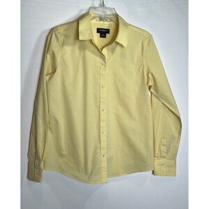 Liz Claiborne Wrinkle Free Long Sleeve Button Up Yellow Shirt Women’s  Medium
